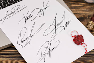 design artistic handwritten signature logo or autograph