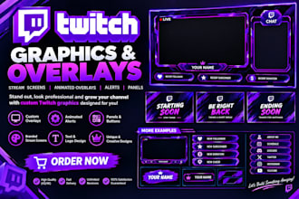 design twitch and kick logo, overlays and complete branding