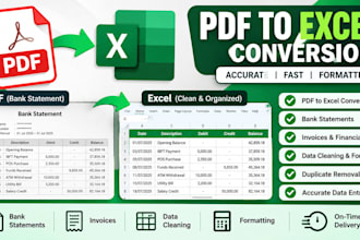 convert PDF bank statements and invoices to excel