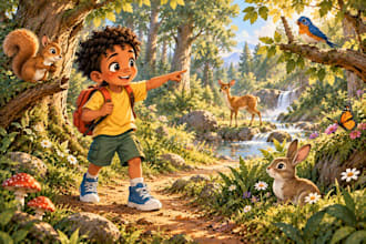 create fun educational illustrations for childrens books