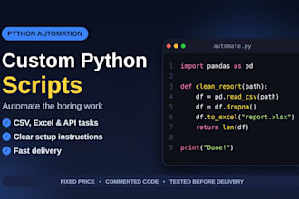 create custom scripts in bash or python