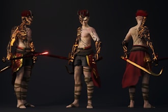made humanoid metahuman,ue5,3d moster,game character,retopology,pbr texture,rig