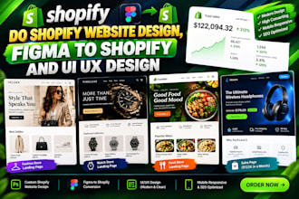 do shopify website design, figma to shopify and ui ux design ecommerce website