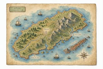 draw fantasy map illustration and concept art