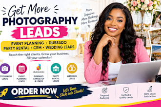 genrate photography leads event planning dubsado party rental crm wedding leads