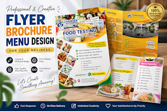 design professional flyers, brochures and menus