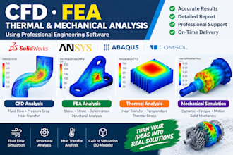 perform cfd, fea, and thermal analysis using ansys, comsol and abaqus solidworks