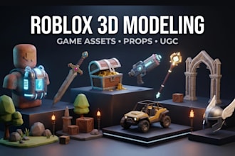 create custom roblox 3d models, game assets and ugc items