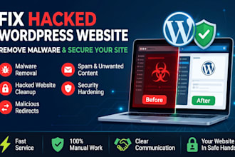 fix hacked wordpress website, remove malware and secure your site