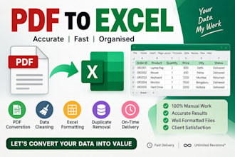 convert PDF to clean excel and organize data
