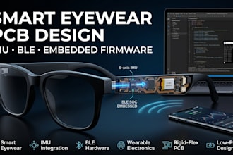 design smart eyewear pcb with imu ble and embedded firmware