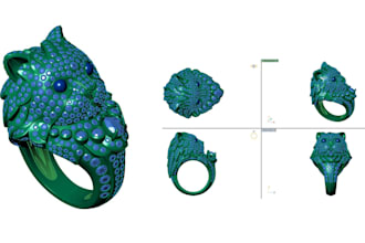 create a 3d cad jewelry design and render it