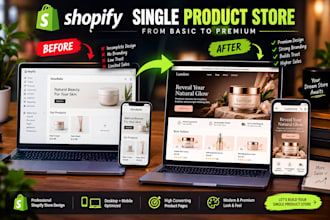 redesign shopify store and design single product store