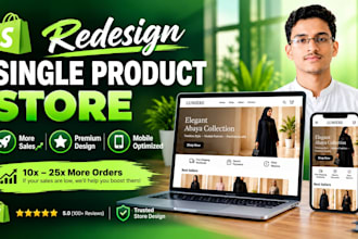 redesign shopify store and design single product store
