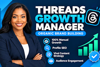 be organic threads manager social media manager brand growth content creator