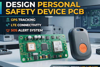 design personal safety device pcb, gps, lte and sos system