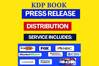 do book press release for amazon KDP launch, pr distribution and book promotion
