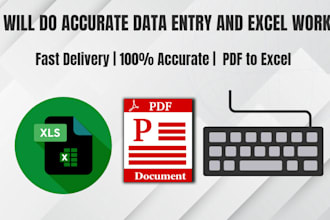 convert PDF to excel, image to excel in 24 hours