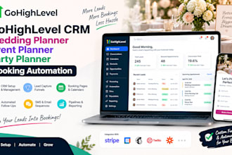 build landing page or wedding planner party event planner booking automation