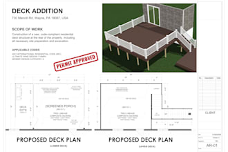 draft deck, sunroom, porch or patio permit drawing set