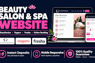 design glossgenius salon spa skincare beauty online booking appointment website