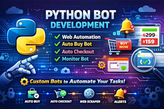 build pokemon bot, grabber bot, amazon bot, lazada, popmart, target, vinted bot