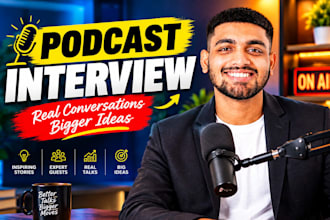 design professional youtube podcast and interview thumbnails
