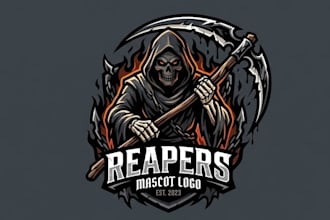 create reaper mascot logo with unlimited revision