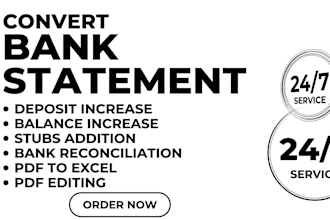 bank statement bank statement PDF to editable forma