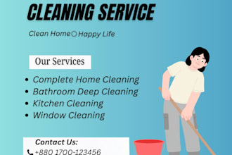 design a professional home cleaning service flyer or banner