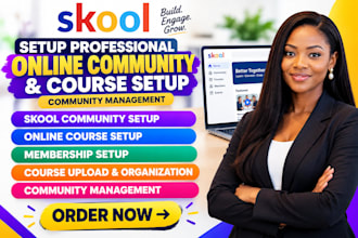 setup skool community skool course online community and membership setup