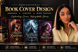 create amazon kdp kindle horror, epic fantasy and romantasy book cover design