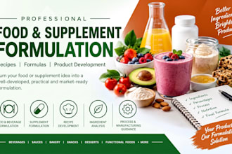 be your food scientist for food, supplement formulation and food science task