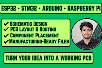 design esp32, stm32, arduino and raspberry pi pcb