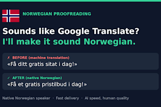 proofread and fix your ai or machine translated norwegian text