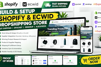 build shopify ecwid dropshipping store fast shipping spocket zendrop aliexpress