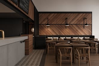 make 3d rendering cafe model