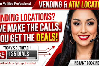 cold calling high traffic vending machine and vending locator and atm placement