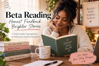 be your beta reader for novels fiction and manuscript with feedback