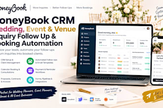 honeybook CRM wedding event venue inquiry follow up booking automation form page