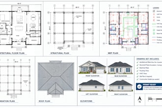 draft permit ready architectural structural and mep plans