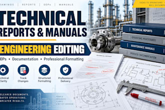edit technical reports, engineering documents and professional manual