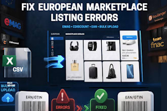 fix kaufland allegro emag cdiscount listing errors and bulk upload products