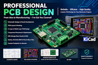 design professional pcb layout, schematic and manufacturing files