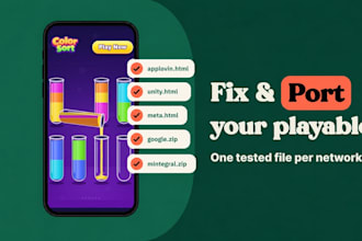 fix or adapt your playable ad for applovin, google, meta and more