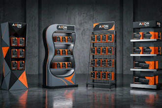 design 3d retail display, posm, gondola and product display stand