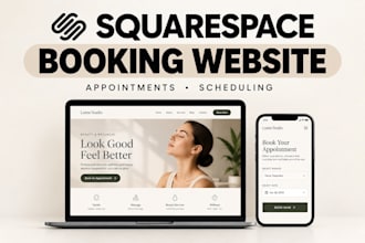 design squarespace booking website, appointment and scheduling system