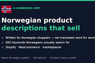 write norwegian product descriptions that sell for your online store