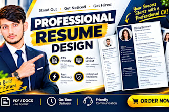 design a professional modern CV resume for you