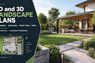 create 2d landscape plans 3d garden backyard front yard and patio designs